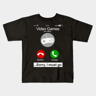 Video Games Are Calling Phone Screen Funny Video Gamer Kids T-Shirt